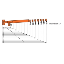 Adjustable extendable forklift jib 3000 kg - 