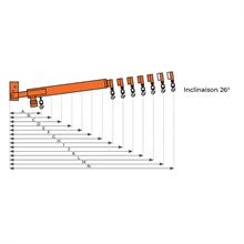 Adjustable extendable forklift jib 3000 kg - 