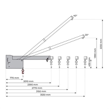 Adjustable extendable forklift jib 4500 kg - 