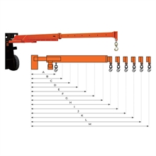 Extendable forklift jib 3000 kg - 