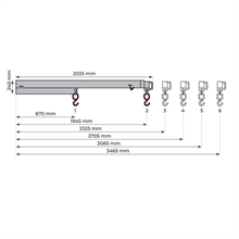 Extendable forklift  jib 4500 kg - 