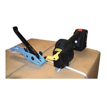 Battery powered plastic strapping tool - 