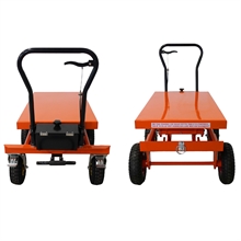 Manual all-terrain lift table on pneumatic wheels, single and double scissor, 200 to 300 kg - 