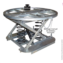Galvanized spring level loader lift table 2000 kg - 