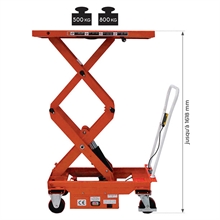 Semi electric scissor lift table 500 to 1000 kg - 