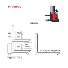 Ergonomic trans-stacker with additional lift 2000 kg - 