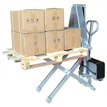 Galvanized electric scissor lift pallet truck 1000 kg - 