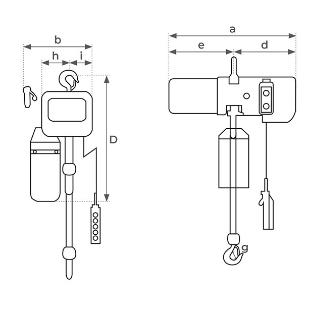 Pallit Palan à Chaîne électrique EHOIST, 500 kg, Hauteur de levage de 3 m