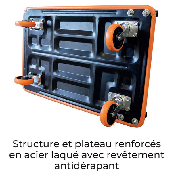 Plateau roulant en acier avec plateau bois | Plateaux roulants standards |  Axess Industries