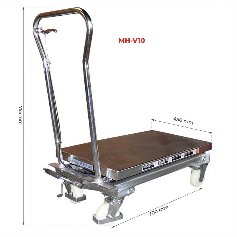 Table élévatrice mobile électrique INOX 100 kg 