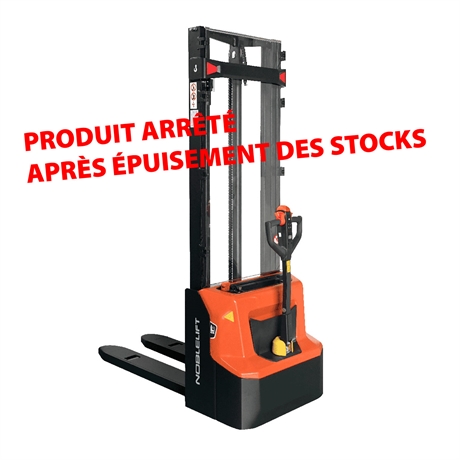 Electric stacker with 1200 kg load capacity and lead-acid battery