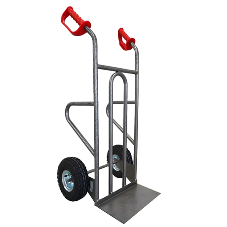 DDPO1-RG - Steel truck with straight frame and open handle 250 kg pneumatic wheels
