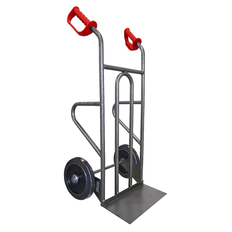 DDPO1-RSN - Steel truck with straight frame and open handle 250 kg black elastic rubber wheels