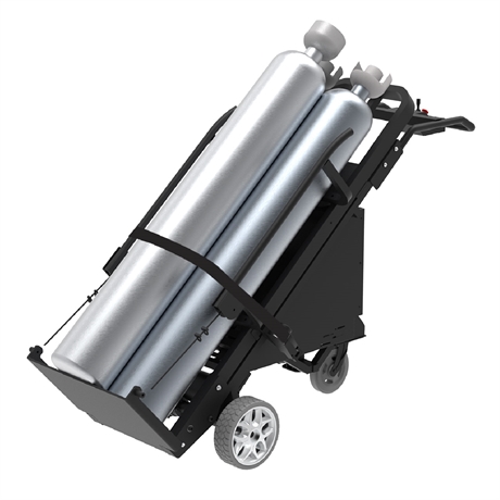 DBM400C - Diable basculeur motorisé avec support de charge cylindrique 400 kg - diamètre maximum 530 mm