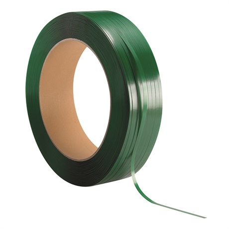 FPET1 - Feuillard polyester PET 12,5x0,6 mm resistance 290 kg VERT, par 1 bobine