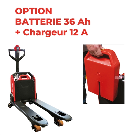 OPT36AH12A - OPTION - PTE15N équipé d'une batterie 36 AH et d'un chargeur 12 A