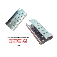 Chapes semi-ouvertes renforcées pour feuillards 12 mm PP et PET - 