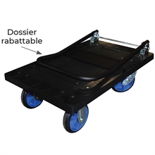 Chariot plastique avec dossier rabattable 300 et 500 kg - 