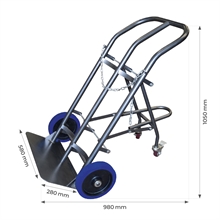 Diable porte 2 bouteilles avec béquille escamotable 200 kg - 