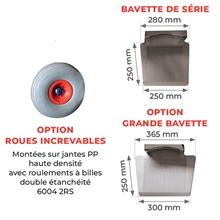 Diable aluminium brasseur bavette rabattable 300 kg - 