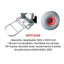 Diable / chariot aluminium 2 en 1 250 / 350 kg - 