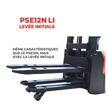 Gerbeur électrique lithium, levée initiale, 1200 kg - 