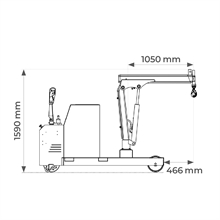 Motorized counterbalance shop crane 1000 kg up to 3 m extension - 