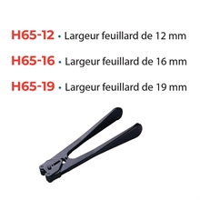 Pince de sertissage chapes feuillard métal 12 à 19 mm - 