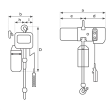 Palan électrique à chaîne 220 volts 500 et 1000 kg - 