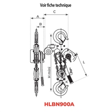 Palan manuel à levier premium 750 à 9000 kg - 