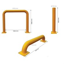 Poteau cylindrique et arceau de protection - 