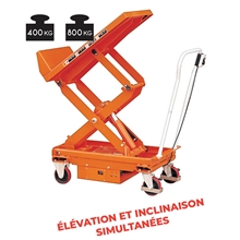 Table élévatrice électrique inclinable 400 et 800 kg - 