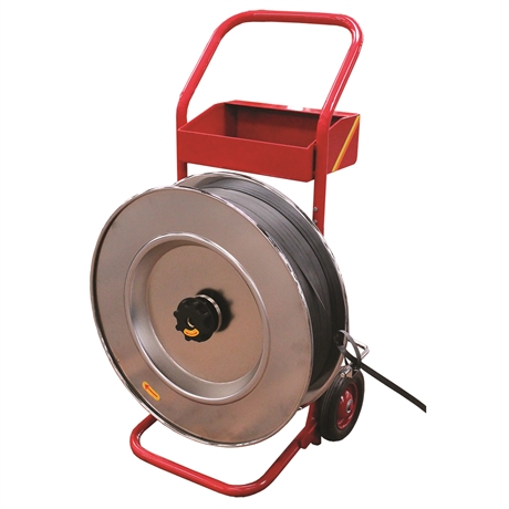 H84 - Dévidoir mobile pour feuillards polyester ou acier trancanné, diamètre du mandrin 406 mm H84